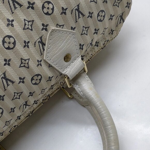 Authentic Louis Vuitton Speedy 30 White Monogram Mini lin Hand Bag mn840-112925 - Picture 8 of 16